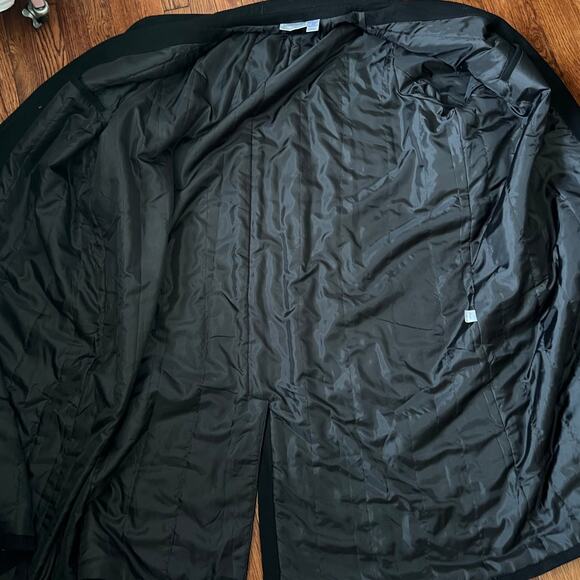 King's Court Black Single Breasted Long Men Peacoat 5XL Wool Blend Minimalist - Picture 16 of 17